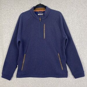 Tom Beckbe Mens Size M Blue Fleece 1/4 Zip Pullover